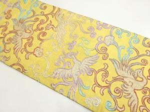 アンティーク　初代　龍村平蔵製　鳳凰に唐草模様織り出し丸帯（着用可）